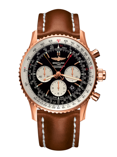 best replica Breitling - RB031121/BG11/440X/R20D.1 Navitimer Rattrapante Red Gold / Black / Calf / Folding watch - Click Image to Close