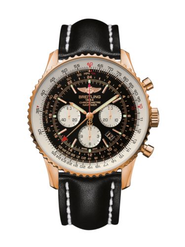 best replica Breitling - RB044121.BD30.441X Navitimer GMT Red Gold / Black / Calf watch - Click Image to Close
