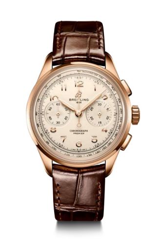 replica Breitling watch - RB0930371G1P1 Premier Heritage B09 Chronograph 40 Red Gold / Silver - Click Image to Close