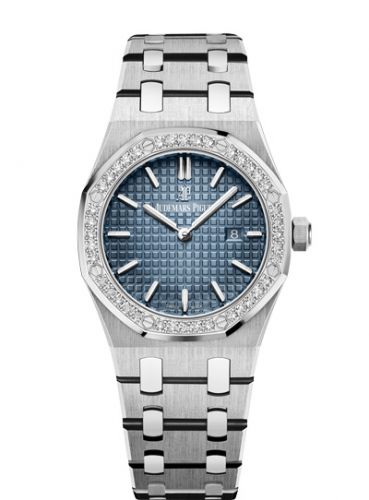 replica Audemars Piguet - 67651IP.ZZ.1261IP.01 Royal Oak 67651 Quartz Titanium / Platinum / Blue / Bracelet watch