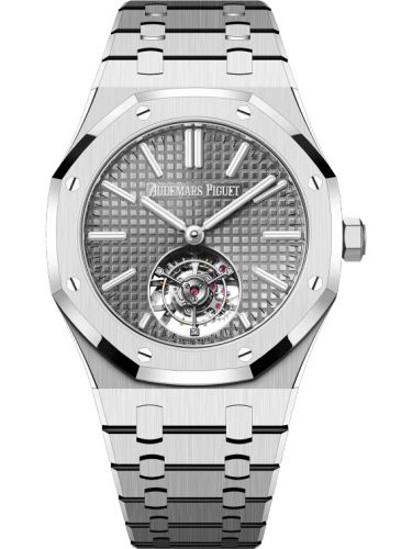 replica Audemars Piguet - 26730ST.OO.1320ST.06 Royal Oak Self-Winding Flying Tourbillon Stainless Steel / Grey watch - Click Image to Close