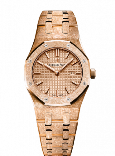 replica Audemars Piguet - 67653OR.GG.1263OR.02 Royal Oak 67653 Quartz Frosted Pink Gold / Pink / Bracelet watch - Click Image to Close