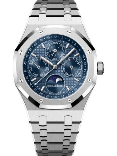 replica Audemars Piguet - 26574ST.OO.1220ST.03 Royal Oak Perpetual Calendar 41 Stainless Steel / Blue watch - Click Image to Close