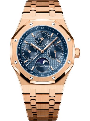 replica Audemars Piguet - 26574OR.OO.1220OR.03 Royal Oak Perpetual Calendar 41 Pink Gold / Blue watch