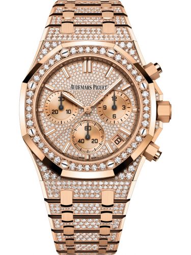 replica Audemars Piguet - 26242OR.ZZ.1322OR.01 Royal Oak Chronograph 41 Pink Gold / Diamond / 50th Anniversary watch - Click Image to Close