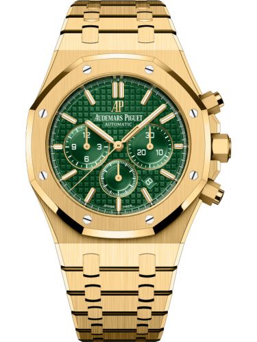 replica Audemars Piguet - 26331BA.OO.1220BA.02 Royal Oak Chronograph 41 Yellow Gold / Green / Bracelet watch