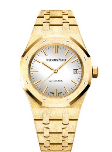 replica Audemars Piguet - 15454BA.GG.1259BA.02 Royal Oak 15454 Selfwinding Frosted Yellow Gold / Silver watch