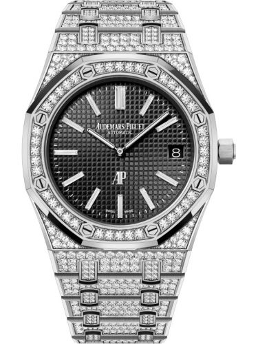 replica Audemars Piguet - 15202BC.ZZ.1241BC.03 Royal Oak Extra-Thin White Gold / Diamond / Black watch