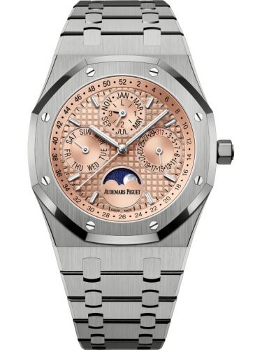 replica Audemars Piguet - 26615TI.OO.1220TI.01 Royal Oak Perpetual Calendar 41 Titanium / Salmon watch