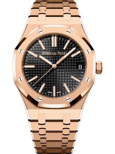 replica Audemars Piguet - 15510OR.OO.1320OR.02 Royal Oak Selfwinding 41 Pink Gold / Black / 50th Anniversary watch - Click Image to Close