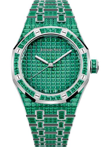 replica Audemars Piguet - 15554BC.EE.1274BC.01 Royal Oak Self-Winding 37 Emerald / 50th Anniversary watch - Click Image to Close