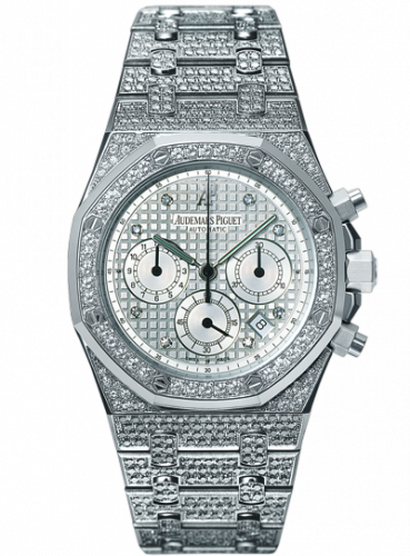 replica Audemars Piguet - 25967BC.ZZ.1185BC.01 Royal Oak Chronograph 39 White Gold / Diamond / Silverwatch