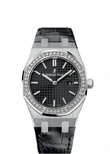 replica Audemars Piguet - 67651ST.ZZ.D002CR.01 Royal Oak 67651 Quartz Stainless Steel / Black / Strap watch