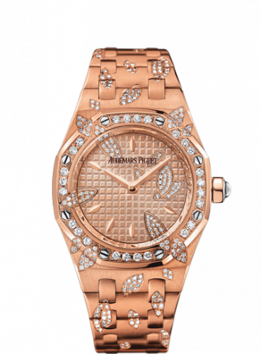 replica Audemars Piguet - 67616OR.ZZ.1234OR.01 Royal Oak 67616 Pink Gold / Pink / Leaves watch