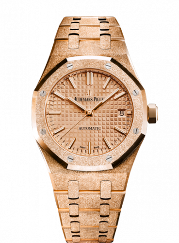 replica Audemars Piguet - 15454OR.GG.1259OR.03 Royal Oak 15454 Selfwinding Frosted Pink Gold / Pink watch - Click Image to Close
