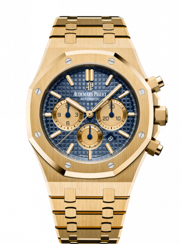 replica Audemars Piguet - 26331BA.OO.1220BA.01 Royal Oak Chronograph 41 Yellow Gold / Blue / Bracelet watch