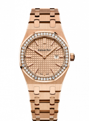 replica Audemars Piguet - 67651OR.ZZ.1261OR.03 Royal Oak 67651 Quartz Pink Gold / Pink / Bracelet watch - Click Image to Close