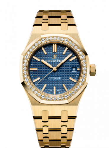 replica Audemars Piguet - 15451BA.ZZ.1256BA.01 Royal Oak 15451 Selfwinding Yellow Gold / Blue watch - Click Image to Close