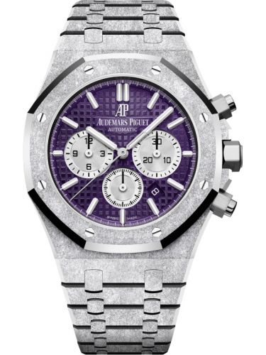 replica Audemars Piguet - 26331BC.GG.1224BC.01 Royal Oak 41 Chronograph Frosted White Gold / Purple watch - Click Image to Close