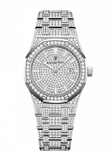 replica Audemars Piguet - 67652BC.ZZ.1265BC.01 Royal Oak 33 Quartz White Gold / Diamond / Silver / Bracelet watch