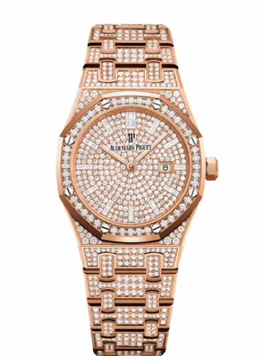 replica Audemars Piguet - 67652OR.ZZ.1265OR.01 Royal Oak 33 Quartz Pink Gold / Diamond / Diamond / Bracelet watch