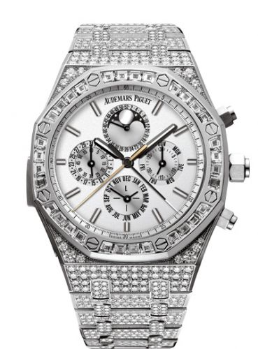 replica Audemars Piguet - 26222BC.ZZ.1197BC.01 Royal Oak Grande Complication White Gold / Diamond / Silver / Bracelet watch