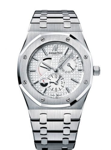 replica Audemars Piguet - 26120ST.OO.1220ST.01 Royal Oak Dual Time Stainless Steel / Silver watch