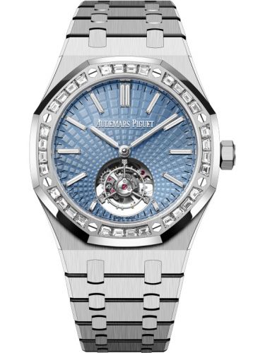 replica Audemars Piguet - 6535PT.ZZ.1220PT.01 Royal Oak Self-Winding Flying Tourbillon Platinum / Baguette / Ice Blue watch
