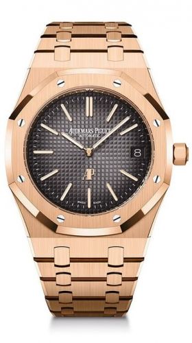replica Audemars Piguet - 16202OR.OO.1240OR.01 Royal Oak Extra-Thin Pink Gold / Grey / 50th Anniversary watch