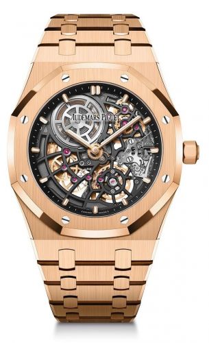 replica Audemars Piguet - 16204OR.OO.1240OR.01 Royal Oak Extra-Thin Openworked Pink Gold / 50th Anniversary watch