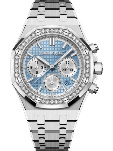 replica Audemars Piguet - 26715ST.ZZ.1356ST.01 Royal Oak Chronograph 38 Stainless Steel - Diamond / Light Blue watch