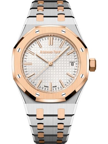 replica Audemars Piguet - 15550SR.OO.1356SR.01 Royal Oak Selfwinding 37 Stainless Steel / Pink Gold / 50th Anniversary / Silver watch
