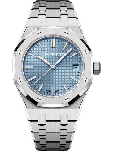 replica Audemars Piguet - 15550ST.OO.1356ST.04 Royal Oak Selfwinding 37 Stainless Steel / Ice Blue / 50th Anniversary watch - Click Image to Close