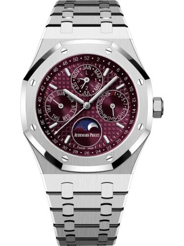 replica Audemars Piguet - 26574BC.OO.1220BC.01 Royal Oak Perpetual Calendar 41 White Gold / Purple watch - Click Image to Close