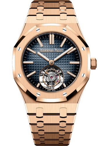 replica Audemars Piguet - 26730OR.OO.1320OR.02 Royal Oak Self-Winding Flying Tourbillon Pink Gold / Blue watch