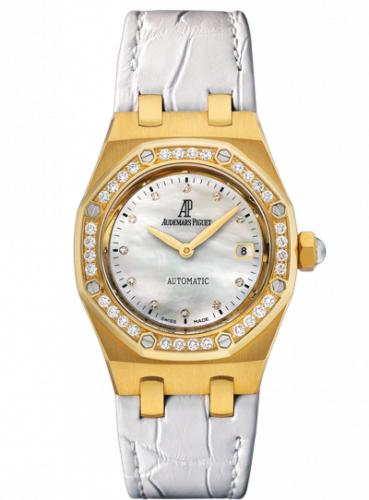 replica Audemars Piguet - 77321BA.ZZ.D012CR.01 Royal Oak Selfwinding 77321 Yellow Gold / Diamond / MOP / Alligator watch