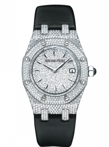 replica Audemars Piguet - 67625BC.ZZ.D004SU.01 Royal Oak Quartz 67625 White Gold / Diamond / Diamond / Strap watch