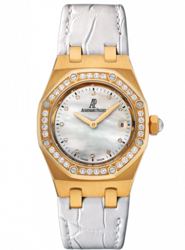 replica Audemars Piguet - 67601BA.ZZ.D012CR.03 Royal Oak 67601 Quartz Yellow Gold / MOP / Strap watch - Click Image to Close