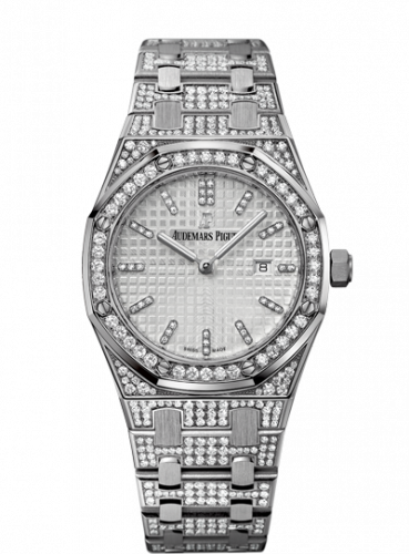 replica Audemars Piguet - 67652BC.ZZ.1262BC.01 Royal Oak 33 Quartz White Gold / Diamond / Silver / Bracelet watch