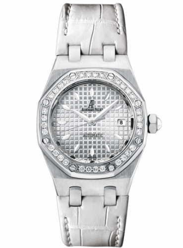 replica Audemars Piguet - 77321ST.ZZ.D012CR.01 Royal Oak Selfwinding 77321 Stainless Steel / Diamond / Silver / Alligator watch