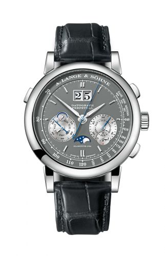 replica A. Lange & Söhne - 410.038 Datograph Perpetual White Gold / Grey watch - Click Image to Close