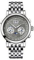 replica A. Lange & Söhne - 410.430 Datograph Perpetual White Gold / Grey / Bracelet watch - Click Image to Close