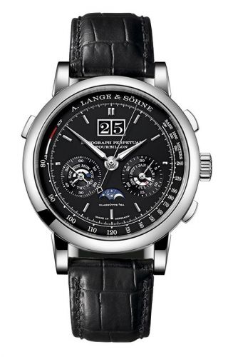 replica A. Lange & Söhne - 740.036 Datograph Perpetual Tourbillon Platinum / Black watch - Click Image to Close