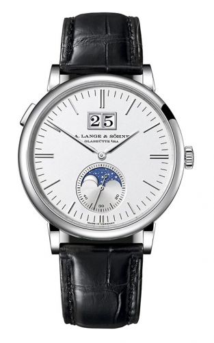 replica A. Lange & Söhne - 384.026 Saxonia Moonphase White Gold / Silver watch - Click Image to Close