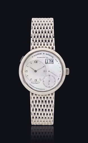 replica A. Lange & Söhne - 160.029 Lange 1 White Gold MOP / Bracelet watch - Click Image to Close