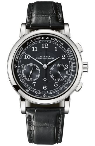 replica A. Lange & Söhne - 414.028 1815 Chronograph White Gold / Black / Pulsometer watch - Click Image to Close