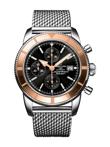 Breitling watch replica - U1332012.B908.152A Superocean Heritage 46 Chronograph Stainless Steel / Red Gold / Black / Milanese