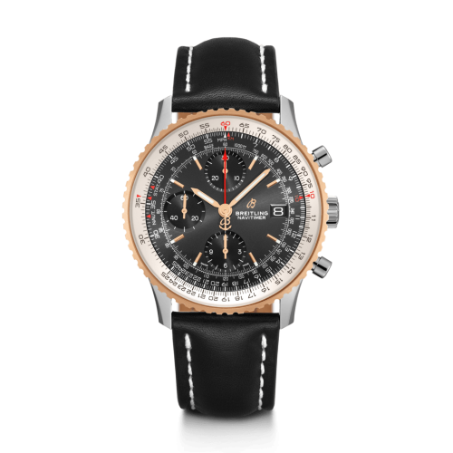 best replica Breitling - U13324211B1X1 Navitimer 1 Chronograph 41 Stainless Steel / Red Gold / Black / Calf / Pin watch - Click Image to Close