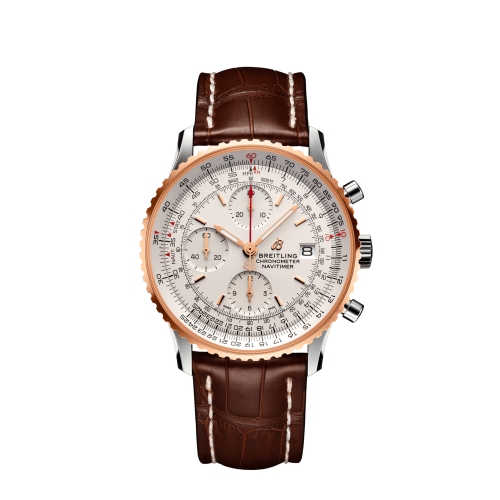 best replica Breitling - U13324211G1P2 Navitimer 1 Chronograph 41 Stainless Steel / Red Gold / Silver / Croco / Folding watch