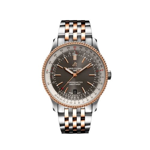 best replica Breitling - U17326211M1U1 Navitimer Automatic 41 Automatic Stainless Steel / Rose Gold / Grey / Bracelet watch - Click Image to Close